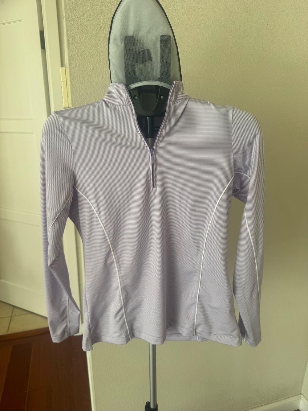 Peter Millar Lavender Long-Sleeve Performance Top with zip S